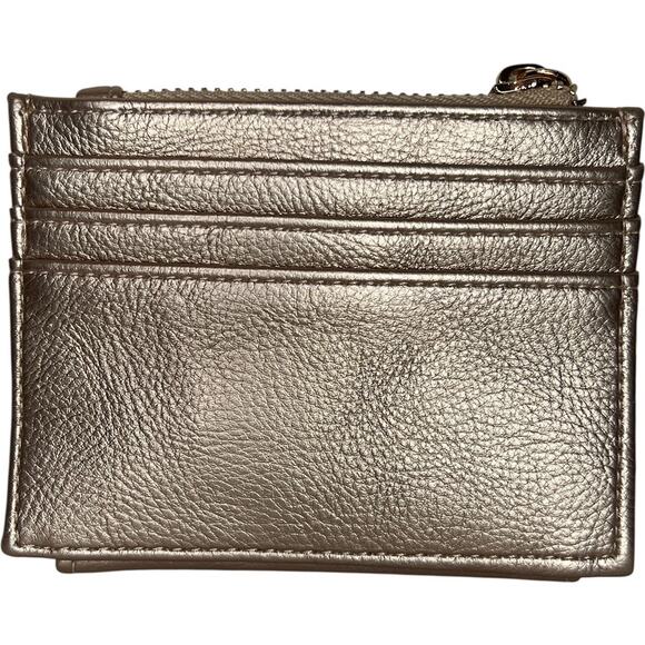 Jen & Co Sam Vegan Leather Wallet - Rose Gold Fold Out ID Card Slots Zip Close - Picture 6 of 9